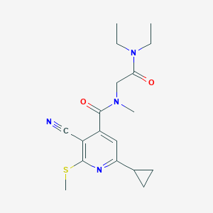 2-{1-[3-cyano-6-cyclopropyl-2-(methylsulfanyl)pyridin-4-yl]-N-methylformamido}-N,N-diethylacetamide