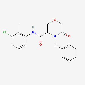 molecular formula C19H19ClN2O3 B2685966 4-benzyl-N-(3-chloro-2-methylphenyl)-5-oxomorpholine-3-carboxamide CAS No. 1351590-40-3