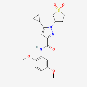B2685970 5-cyclopropyl-N-(2,5-dimethoxyphenyl)-1-(1,1-dioxidotetrahydrothiophen-3-yl)-1H-pyrazole-3-carboxamide CAS No. 1019096-22-0