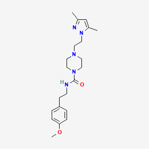 4-(2-(3,5-dimethyl-1H-pyrazol-1-yl)ethyl)-N-(4-methoxyphenethyl)piperazine-1-carboxamide