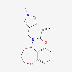 molecular formula C19H22N2O2 B2685973 N-[(1-Methylpyrrol-3-yl)methyl]-N-(2,3,4,5-tetrahydro-1-benzoxepin-5-yl)prop-2-enamide CAS No. 2411312-92-8