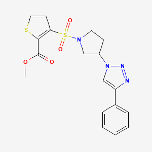 methyl 3-((3-(4-phenyl-1H-1,2,3-triazol-1-yl)pyrrolidin-1-yl)sulfonyl)thiophene-2-carboxylate