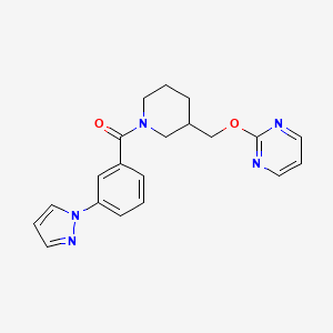 (3-Pyrazol-1-ylphenyl)-[3-(pyrimidin-2-yloxymethyl)piperidin-1-yl]methanone