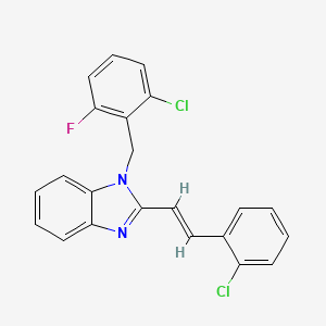 molecular formula C22H15Cl2FN2 B2685992 1-(2-chloro-6-fluorobenzyl)-2-(2-chlorostyryl)-1H-1,3-benzimidazole CAS No. 338772-13-7