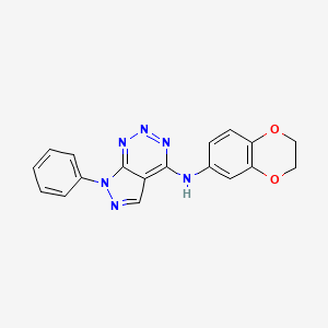 molecular formula C18H14N6O2 B2685998 N-(2,3-dihydro-1,4-benzodioxin-6-yl)-7-phenyl-7H-pyrazolo[3,4-d][1,2,3]triazin-4-amine CAS No. 1251557-31-9