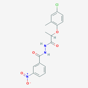 molecular formula C17H16ClN3O5 B2686000 2-(4-chloro-2-methylphenoxy)-N'-(3-nitrobenzoyl)propanehydrazide CAS No. 613219-56-0