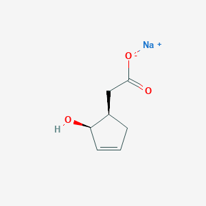 molecular formula C7H9NaO3 B2686045 Sodium;2-[(1R,2S)-2-hydroxycyclopent-3-en-1-yl]acetate CAS No. 2411181-36-5
