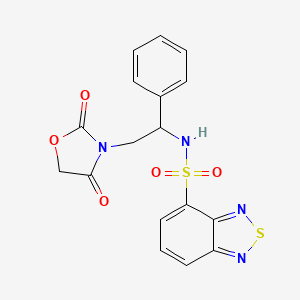 molecular formula C17H14N4O5S2 B2686065 N-[2-(2,4-dioxo-1,3-oxazolidin-3-yl)-1-phenylethyl]-2,1,3-benzothiadiazole-4-sulfonamide CAS No. 2034437-67-5