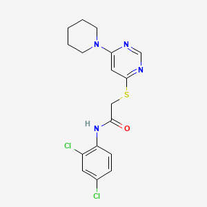 molecular formula C17H18Cl2N4OS B2686082 N-(2,4-dichlorophenyl)-2-{[6-(piperidin-1-yl)pyrimidin-4-yl]sulfanyl}acetamide CAS No. 1251682-89-9