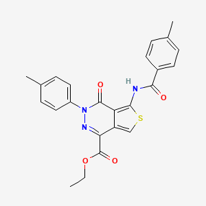 molecular formula C24H21N3O4S B2686087 ethyl 5-(4-methylbenzamido)-3-(4-methylphenyl)-4-oxo-3H,4H-thieno[3,4-d]pyridazine-1-carboxylate CAS No. 851948-05-5