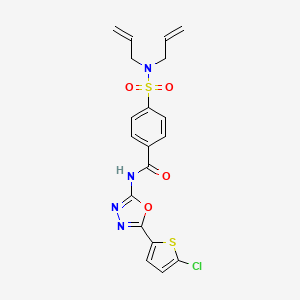 molecular formula C19H17ClN4O4S2 B2686092 N-(5-(5-chlorothiophen-2-yl)-1,3,4-oxadiazol-2-yl)-4-(N,N-diallylsulfamoyl)benzamide CAS No. 533872-25-2
