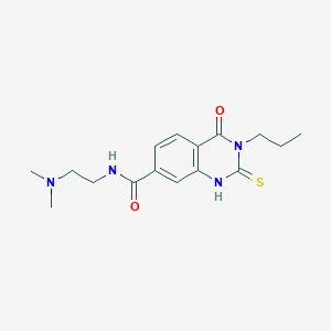molecular formula C16H22N4O2S B2686105 N-(2-(dimethylamino)ethyl)-4-oxo-3-propyl-2-thioxo-1,2,3,4-tetrahydroquinazoline-7-carboxamide CAS No. 422527-63-7