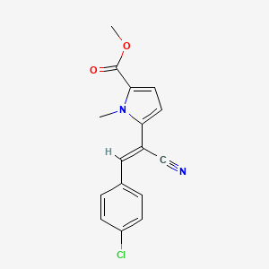 molecular formula C16H13ClN2O2 B2686107 methyl 5-[(1Z)-2-(4-chlorophenyl)-1-cyanoeth-1-en-1-yl]-1-methyl-1H-pyrrole-2-carboxylate CAS No. 477853-70-6