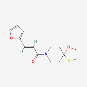 molecular formula C14H17NO3S B2686116 (E)-3-(furan-2-yl)-1-(1-oxa-4-thia-8-azaspiro[4.5]decan-8-yl)prop-2-en-1-one CAS No. 1351664-07-7
