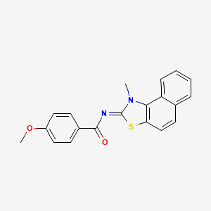 molecular formula C20H16N2O2S B2686120 (E)-4-methoxy-N-(1-methylnaphtho[1,2-d]thiazol-2(1H)-ylidene)benzamide CAS No. 477499-51-7