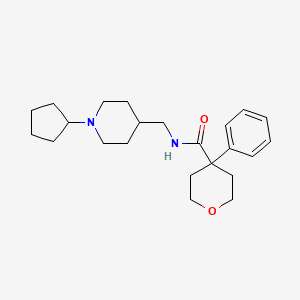 molecular formula C23H34N2O2 B2686135 N-[(1-cyclopentylpiperidin-4-yl)methyl]-4-phenyloxane-4-carboxamide CAS No. 1209560-33-7
