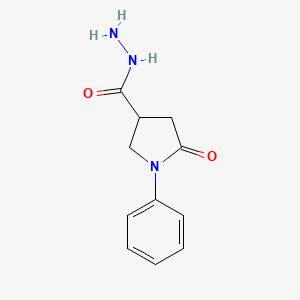 molecular formula C11H13N3O2 B2686137 5-Oxo-1-phenylpyrrolidine-3-carbohydrazide CAS No. 99857-37-1