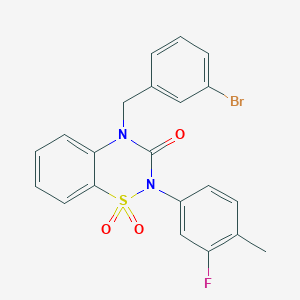 B2686147 4-(3-bromobenzyl)-2-(3-fluoro-4-methylphenyl)-2H-benzo[e][1,2,4]thiadiazin-3(4H)-one 1,1-dioxide CAS No. 893790-30-2