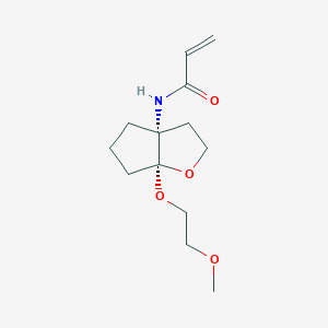 molecular formula C13H21NO4 B2686148 N-[(3Ar,6aR)-6a-(2-methoxyethoxy)-3,4,5,6-tetrahydro-2H-cyclopenta[b]furan-3a-yl]prop-2-enamide CAS No. 2305204-61-7
