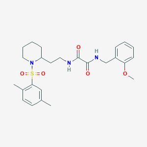 molecular formula C25H33N3O5S B2686153 N1-(2-(1-((2,5-dimethylphenyl)sulfonyl)piperidin-2-yl)ethyl)-N2-(2-methoxybenzyl)oxalamide CAS No. 898461-34-2