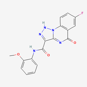 molecular formula C17H12FN5O3 B2686168 7-fluoro-5-hydroxy-N-(2-methoxyphenyl)[1,2,3]triazolo[1,5-a]quinazoline-3-carboxamide CAS No. 1040700-07-9
