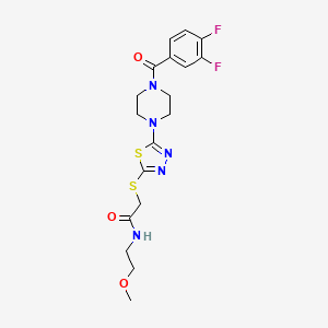 2-((5-(4-(3,4-difluorobenzoyl)piperazin-1-yl)-1,3,4-thiadiazol-2-yl)thio)-N-(2-methoxyethyl)acetamide