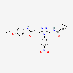 N-((5-((2-((4-ethoxyphenyl)amino)-2-oxoethyl)thio)-4-(4-nitrophenyl)-4H-1,2,4-triazol-3-yl)methyl)thiophene-2-carboxamide