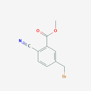 molecular formula C10H8BrNO2 B2686181 Methyl 5-(bromomethyl)-2-cyanobenzoate CAS No. 308845-91-2