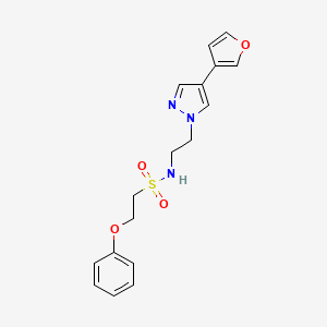 molecular formula C17H19N3O4S B2686184 N-(2-(4-(furan-3-yl)-1H-pyrazol-1-yl)ethyl)-2-phenoxyethanesulfonamide CAS No. 2034378-45-3