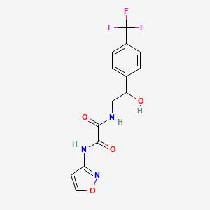 molecular formula C14H12F3N3O4 B2686185 N'-{2-hydroxy-2-[4-(trifluoromethyl)phenyl]ethyl}-N-(1,2-oxazol-3-yl)ethanediamide CAS No. 1351622-11-1