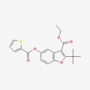 molecular formula C20H20O5S B2686186 Ethyl 2-tert-butyl-5-(thiophene-2-carbonyloxy)-1-benzofuran-3-carboxylate CAS No. 433950-29-9