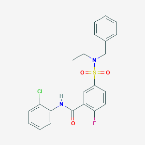 5-[benzyl(ethyl)sulfamoyl]-N-(2-chlorophenyl)-2-fluorobenzamide
