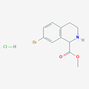molecular formula C11H13BrClNO2 B2686199 Methyl 7-bromo-1,2,3,4-tetrahydroisoquinoline-1-carboxylate;hydrochloride CAS No. 2344677-68-3