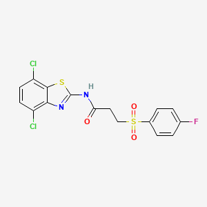 N-(4,7-dichlorobenzo[d]thiazol-2-yl)-3-((4-fluorophenyl)sulfonyl)propanamide