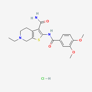2-(3,4-Dimethoxybenzamido)-6-ethyl-4,5,6,7-tetrahydrothieno[2,3-c]pyridine-3-carboxamide hydrochloride