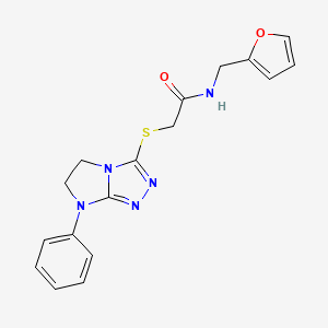 N-(furan-2-ylmethyl)-2-((7-phenyl-6,7-dihydro-5H-imidazo[2,1-c][1,2,4]triazol-3-yl)thio)acetamide