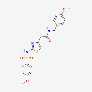 N-(4-methoxybenzyl)-2-(2-(4-methoxyphenylsulfonamido)thiazol-4-yl)acetamide