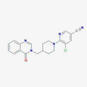 5-Chloro-6-[4-[(4-oxoquinazolin-3-yl)methyl]piperidin-1-yl]pyridine-3-carbonitrile