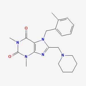 1,3-dimethyl-7-(2-methylbenzyl)-8-(piperidin-1-ylmethyl)-3,7-dihydro-1H-purine-2,6-dione