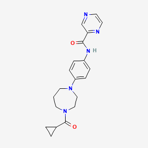 N-(4-(4-(cyclopropanecarbonyl)-1,4-diazepan-1-yl)phenyl)pyrazine-2-carboxamide