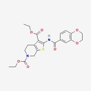diethyl 2-(2,3-dihydrobenzo[b][1,4]dioxine-6-carboxamido)-4,5-dihydrothieno[2,3-c]pyridine-3,6(7H)-dicarboxylate