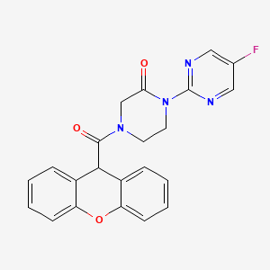 1-(5-fluoropyrimidin-2-yl)-4-(9H-xanthene-9-carbonyl)piperazin-2-one