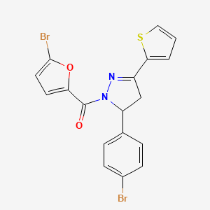 1-(5-bromofuran-2-carbonyl)-5-(4-bromophenyl)-3-(thiophen-2-yl)-4,5-dihydro-1H-pyrazole