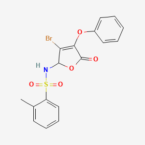 N-(3-bromo-5-oxo-4-phenoxy-2,5-dihydro-2-furanyl)-2-methylbenzenesulfonamide