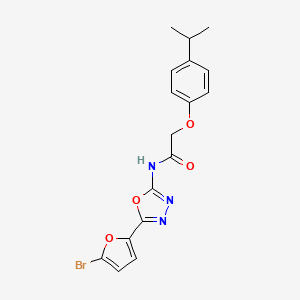 N-(5-(5-bromofuran-2-yl)-1,3,4-oxadiazol-2-yl)-2-(4-isopropylphenoxy)acetamide