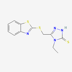 5-[(1,3-benzothiazol-2-ylsulfanyl)methyl]-4-ethyl-4H-1,2,4-triazole-3-thiol