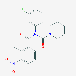 molecular formula C20H20ClN3O4 B2686268 N-(3-chlorophenyl)-N-(2-methyl-3-nitrobenzoyl)piperidine-1-carboxamide CAS No. 899992-84-8