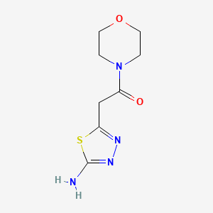 molecular formula C8H12N4O2S B2686270 2-(5-Amino-[1,3,4]thiadiazol-2-yl)-1-morpholin-4-yl-ethanone CAS No. 714278-21-4