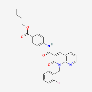 Butyl 4-(1-(2-fluorobenzyl)-2-oxo-1,2-dihydro-1,8-naphthyridine-3-carboxamido)benzoate