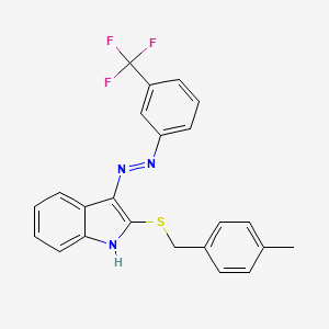 2-[(4-methylbenzyl)sulfanyl]-3H-indol-3-one N-[3-(trifluoromethyl)phenyl]hydrazone